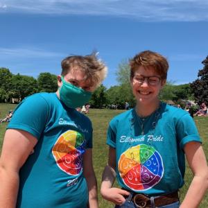 OUT Maine teens at a Pride month event. (Photo by Lin Gould)