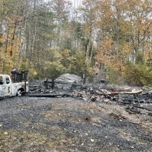 A fire in Somerville killed a person Oct. 29. (Photo courtesy Maine Office of Public Safety)