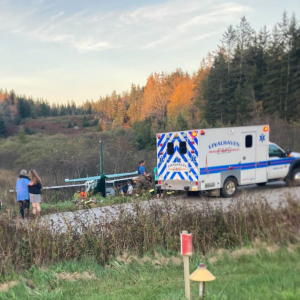 A Cessna 207 ends up off the runway during a takeoff attempt Friday, Oct. 22, 2021. (Photo courtesy Vinalhaven EMA)