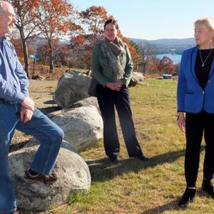 Ron Howard explains the workings of Brodis Farm to Maine Gov. Janet Mills. (Photo by Chris Wolf)