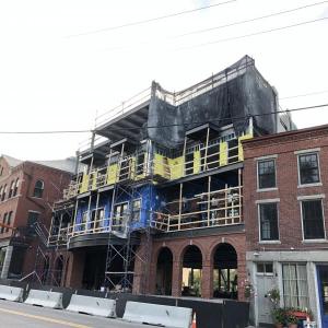 (File photo) The 20 Central Street LLC hotel, as it was under construction in Rockport Village, Oct. 5, 2021. (Photo by Lynda Clancy)