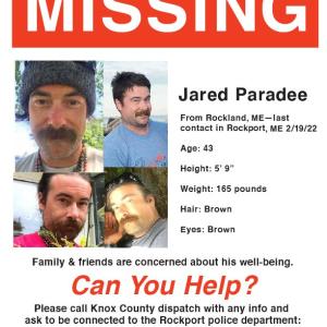 Updated poster image of Jared Paradee posted on the “Find Jared Paradee” Facebook page.