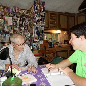 Roy Peasley is interviewed by his great-great nephew, Takoda Peasley, in 2015.