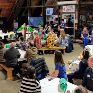 The West Bay Rotary Satellite fundraiser, "So You Think You Know Maine", Trivia night at the Camden Snow Bowl lodge in 2020. (Photo courtesy Peter Lindquist)