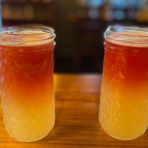 Secret Sunrise, half “Aloha” half “I.P.B.” (India Pale Booch). Photo courtesy Maine Booch Brewing