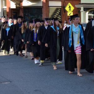 The Camden Hills Regional High School Class of 2022 expressed their eclectic selves as they moved with confidence and joy through downtown Camden. (Photos by Lynda Clancy)