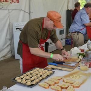 2018 Cooking Contest winner Eric Frate works on his dish. (Photo courtesy Maine Lobster Festival)