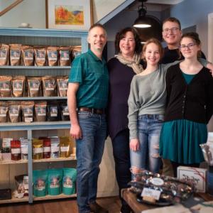 The Stubbs family inside the shop. Photo courtesy Carly Zaniboni