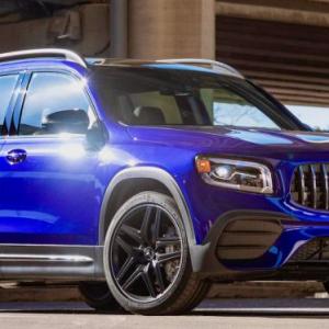 The grille and the tires make it clear: small, but serious. This color is Galaxy Blue Metallic, a $750 option.