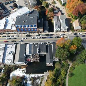 Main Street (Route 1) crosses over the Megunticook River in downtown Camden. (Photo courtesy Todd Anderson)