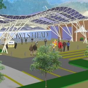 Architectural rendering of museum redesign and expansion, prepared by Stephen G. Smith and Associates Architects