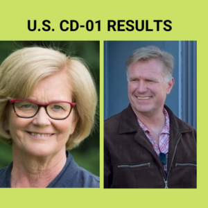 Chellie Pingree and Ed Thelander.