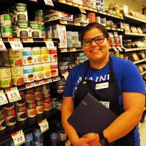Georgia Parker, M. Ed, a MaineHealth | SNAP Ed- Nutrition Education Coordinator walks us through the aisles of Wentworth Family Grocery to talk about smart tips for meal planning. Photo by Kay Stephens