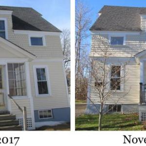 Photos taken of the 198-200 Broadway Street house before renovations and after. Photos by Kay Stephens