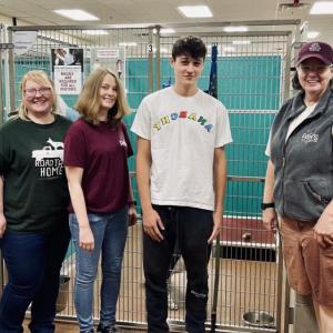 Meghan Austin and Stephanie Smith co-directors at PAWS, with Finn Bennett and Shelly Butler, PAWS executive director. (Photo courtesy Rachael Bennett)