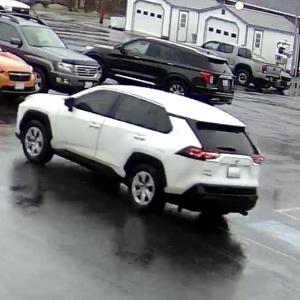 A photo of the vehicle in question shared by Hancock County Police. This vehicle is reportedly identical or nearly identical to the one seen in the Belfast incidents.