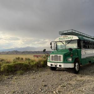 Grateful for helping us move forward. The Trekkers bus in Colorado, July 2022.
