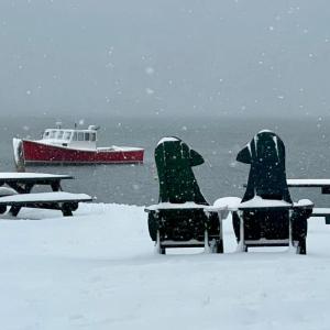 A quiet January morning at Rockport Harbor. (Photo courtesy Beth Davis)
