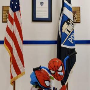 The replaced Spiderman bike. (Photo courtesy Rockland Maine Police Department)