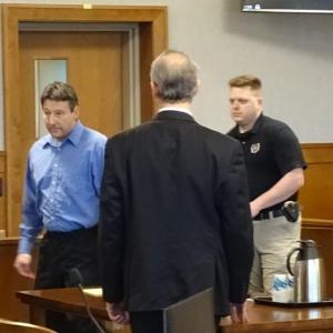 Matthew Pendleton enters the courtroom for his arraignment.
(photo by Erica Thoms)