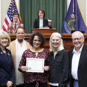 Front row, left to right: Vicki Doudera, Rachel Talbot Ross, Anna Carpenter, Judith Carpenter and Jack Carpenter.
Back row, left to right: Morgan Rielly and Kathy Javner. (Photo courtesy Maine House Majority Office)