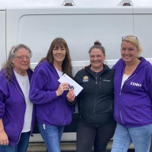 From left to right: Mary Guindon (Volunteer, Assistant Director/Secretary), Tanya McGray (Volunteer, Director), Bronwen Williamson (Fleet Manager at ReVision Energy, Volunteer), and Kenna Dufresne (Volunteer, Treasurer). (Photo courtesy ReVision Energy)