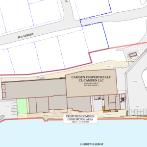 Camden will consider a new zoning district, the Harbor Harbor Entertainment District, which allows a common consumption area in a district that has multiple entities that serve alcohol. The proposed entertainment district would be on the east side of the harbor currently owned by Lyman-Morse Boatbuilding.