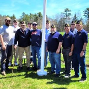 FTLL Field Legion Members identification: L-R front row; Clay Tolman, grandson; Maynard Tolman, Legion Honoree; Nate Tolman, grandson; Ed Ryan, 1st Vice Commander; John Hyssong, Sgt at Arms; Skip Pierce, Past Commander. Back row L-R; Jeff Sukeforth-Adjutant; Nelson Tolman-Legion member and Maynard’s son; Rev Dave Franclemont, Chaplain; and Norm Carver, Commander. (Photo courtsey Jeff Sukeforth)