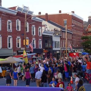 Main Street, Belfast, during a street party. Photo by Erica Thoms.