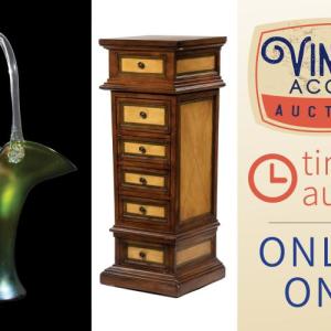 Vintage Accents Auctions announces its last timed auction of the season, “Glorious Goods,” which is live now and ends June 7 at 7 PM. vintage, accents, auctions, thomaston, place, auction, galleries, maine, online, antique, dealer, collection,