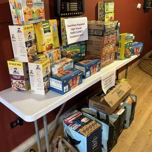 Food collected the school food closet at Brady’s! Let’s keep it going! food closet, school needs