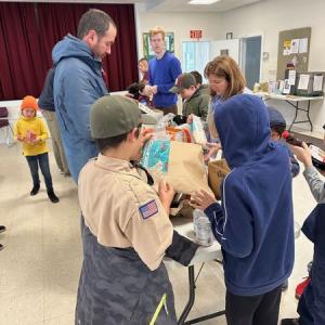 Camden area Cub Scout Pack 200 collected clothes and food last November. Clothes went to heavenly threads and food went to Camden food pantry. (Photo courtesy Chuck Mahaleris)