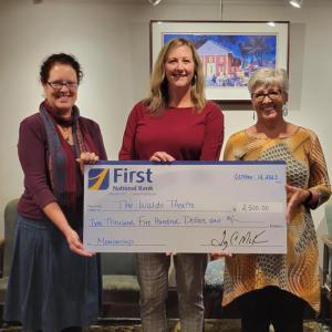 Pictured, L to R: Kathleen Brown of The Waldo Theatre, Shanna Castner of The First, and Susan Hodder of The Waldo Theatre. (Photo by Alex Dranetz)