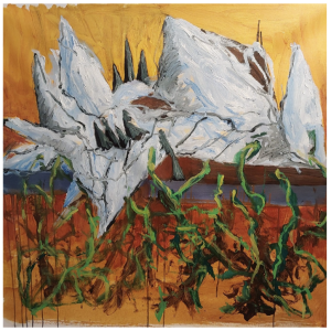 Painting by Karen Jelenfy. (Photo courtesy Gibbs Library)