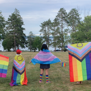 Youth play outside during an OUT Maine Program. (Photo by Maura Oakes)