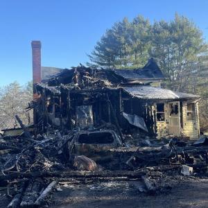 A Monroe house fire killed a resident Nov. 12. (Photo courtesy Maine Office of Public Safety)
