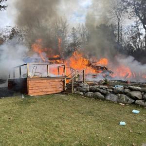 An Orland home was destroyed after a morning explosion, Nov. 3. (Photo courtesy Maine Dept. of Public Safety)