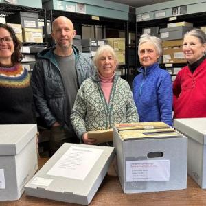 L to R: Alessandra Martinelli, Co-op Outreach Coordinator; Doug Johnson, Co-op General Manager; Debbi Lasky; Bindy Pendleton; and Megan Pinette. Not pictured Kate Hanson. (Photo courtesy Megan Pinette)
