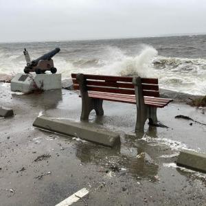 Our 1812 cannon holds fast against the raging North Atlantic. (Photo by Ed O’Brien)