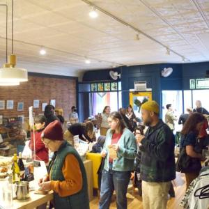 Shoppers packed into Waldoboro’s Perch Cafe for their first Queer Maker’s Market on Dec. 2. (Sarah Masters photo)