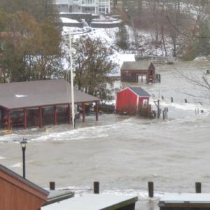 Rockport Harbor, an hour prior to the 9:24 a.m. (approximately) high tide, Jan. 10, 2024. (Photo by Lynda Clancy)