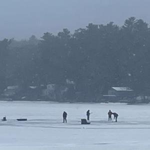 Ice Fishing on Norton’s Pond on a Sunday Morning. (Photo by Ed O’Brien)