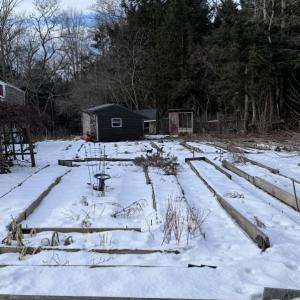 The garden and the chicken house await Spring. (Photo by Tracee O’Brien)