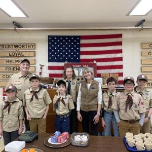 Vicki Doudera visits with Cub Scout Pack 200. (Photo courtesy Vicki Doudera)
