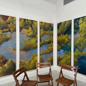 Mural installations by artist Susanna White. (Photo courtesy Triangle Gallery)