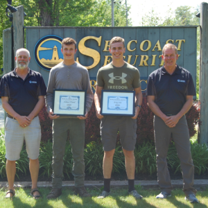 2023 Recipients (from left to right): Scott Haynes, Jackson O’Donal, Avery Laite, Stephen Haynes. (Photo courtesy Seacoast Security, Inc.)