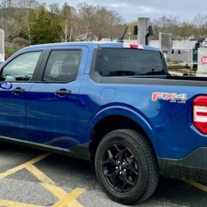 To the rest of the world, the Maverick is a pickup truck; here in America, it’s a baby pickup truck, smaller than the Ford Ranger and positively diminutive compared to the F-150. This color is Atlas Blue Metallic.