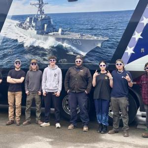 WCTC’s WeldingTechnology Program visits BIW’s Training Trailer. (Photo courtesy Waldo County Technical Center)