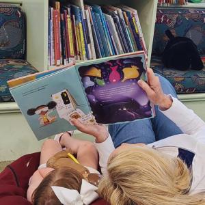 Reading together. (Photo courtesy Camden Public Library)