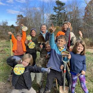 Otter Trails Homeschool Group help plant 5,800 daffodils last fall for the Spring 2024 bloom. (Photo courtesy Belfast Daffodil Project)